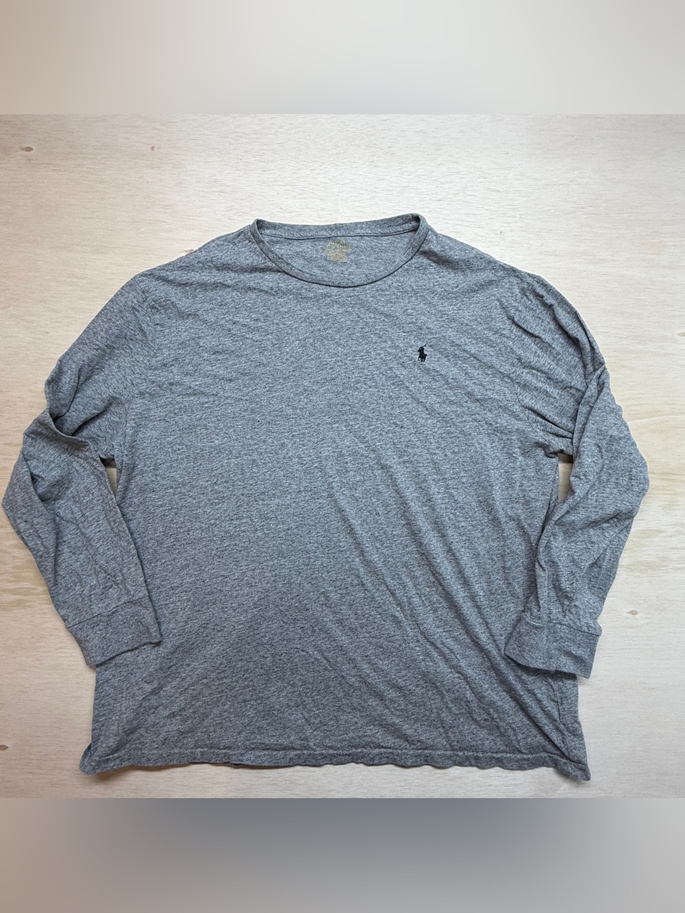 Polo Ralph Lauren Long Sleeve Shirt Men XXL Classic Fit Grey Heather Crew Neck